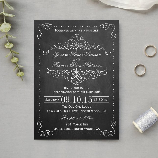 The Ornate Chalkboard Wedding Collection Invitation (Creator Uploaded)