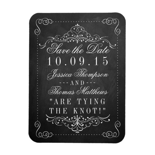The Ornate Chalkboard Wedding Collection Magnet (Vertical)