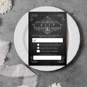 The Ornate Chalkboard Wedding Collection RSVP Card