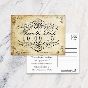 The Ornate Flourish Vintage Wedding Collection Announcement Postcard
