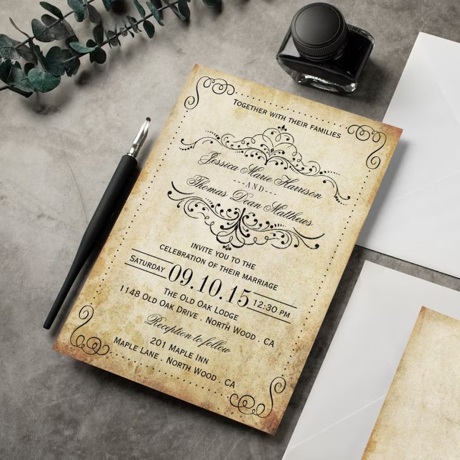 The Ornate Flourish Vintage Wedding Collection Invitation (Creator Uploaded)