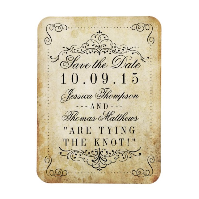 The Ornate Flourish Vintage Wedding Collection Magnet (Vertical)