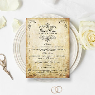 The Ornate Flourish Vintage Wedding Collection Menu