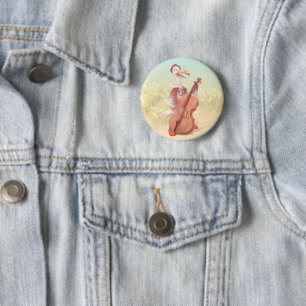The Ostrich Playing the Cello 6 Cm Round Badge