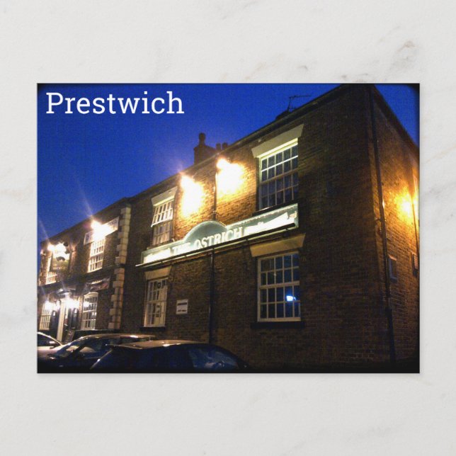 The Ostrich, Prestwich Postcard (Front)