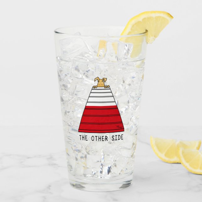 The Other Side - agility funny scared nervous dog Glass (Back Ice)