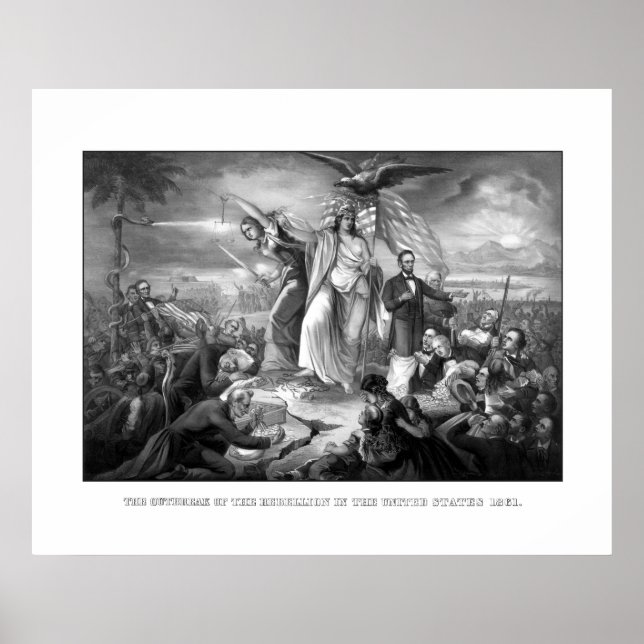 The Outbreak Of The Rebellion -- Civil War Poster (Front)