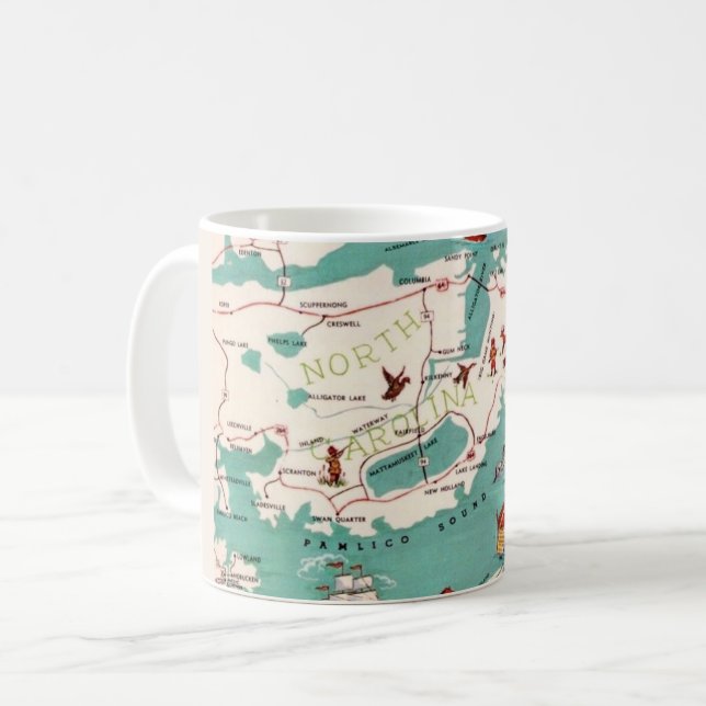 The Outer Banks Illustrated Map Mug (Front Left)
