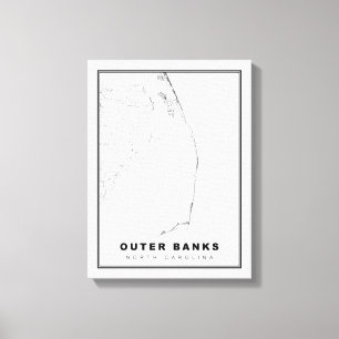 The Outer Banks Map Canvas Print
