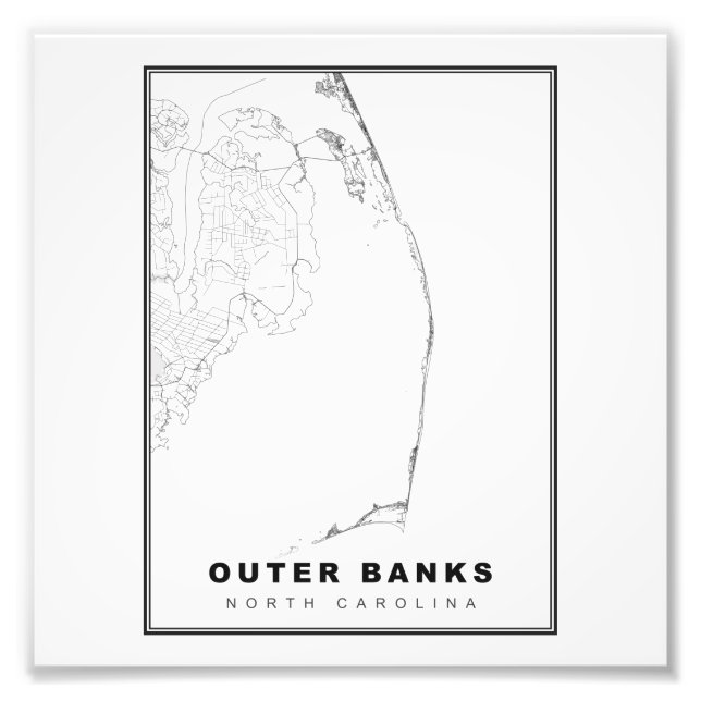 The Outer Banks Map Photo Print (Front)