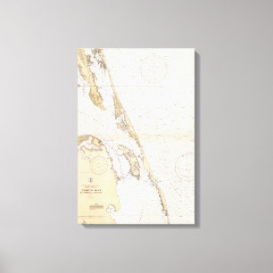 The Outer Banks of North Carolina Nautical Chart Canvas Print