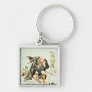 The Outline of Sanity' Satirical Cartoon Key Ring