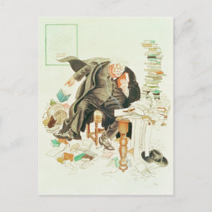 The Outline of Sanity' Satirical Cartoon Postcard