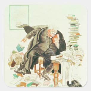 The Outline of Sanity' Satirical Cartoon Square Sticker