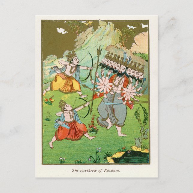 The Overthrow of Ravana Postcard (Front)