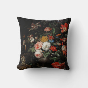 The Overturned Bouquet by Abraham Mignon Cushion