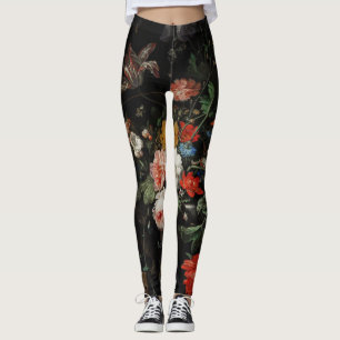 The Overturned Bouquet by Abraham Mignon Leggings