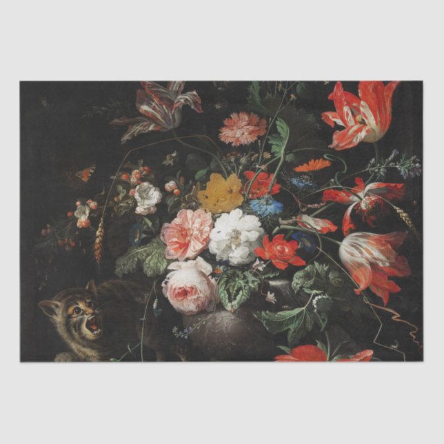 The Overturned Bouquet by Abraham Mignon Tissue Paper (Front)