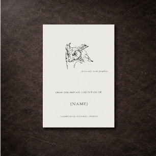 The Owl Ex Libris Bookplate -Menagerie Archive  Rectangular Sticker