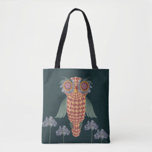 The Owl of wisdom and flowers Tote Bag
