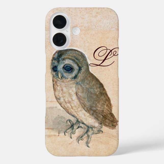 THE OWL , Pink ,Sepia Monogram Case-Mate iPhone Case (Back)