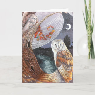 The Owl & the Dryad Greetings Card