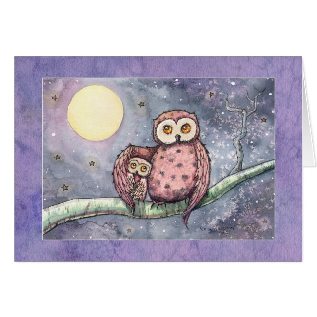 The Owls and the Moon Card (Front Horizontal)