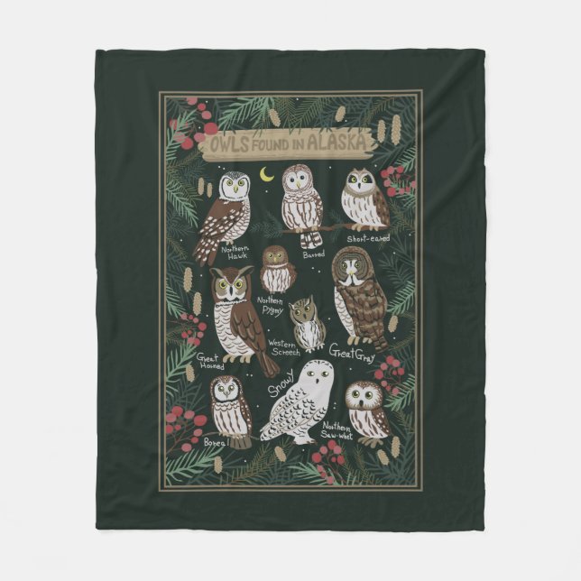 The Owls Found in Alaska Blanket (Front)