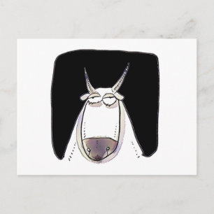 the ox is looking expressionless funny cartoon postcard