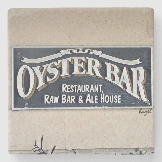 The Oyster Bar, Savannah, Georgia Marble Coaster (Front)