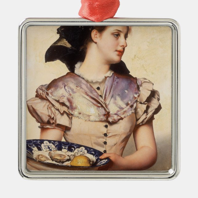 The Oyster Girl (by Karl Gussow) Metal Tree Decoration (Front)