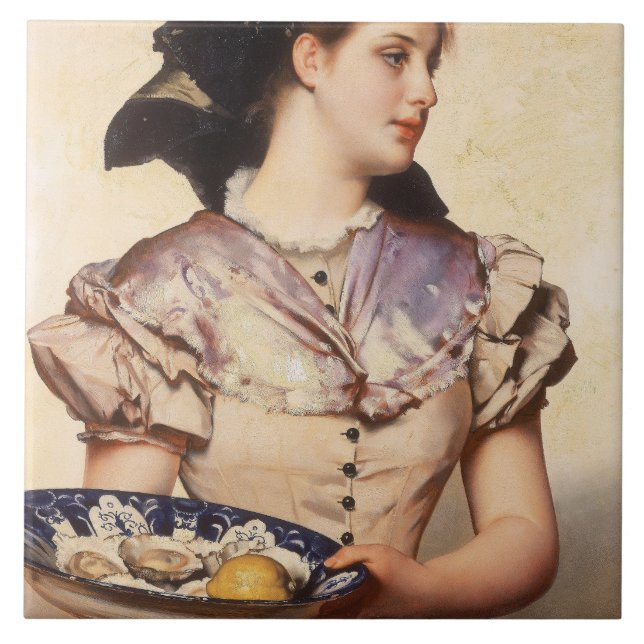 The Oyster Girl (by Karl Gussow) Tile (Front)