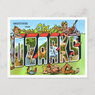 The Ozarks Vintage Big Letters Postcard