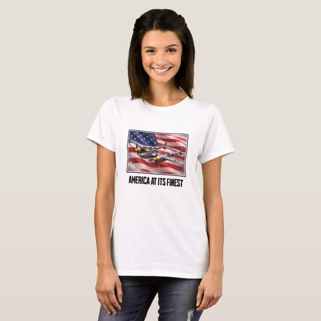 The P-38 Lightning - America at its Finest T-Shirt (Front Full)