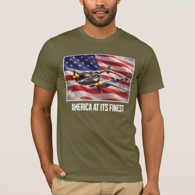The P-38 Lightning - America at its Finest T-Shirt (Front)