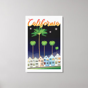 The Painted Ladies at Night   San Francisco Canvas Print