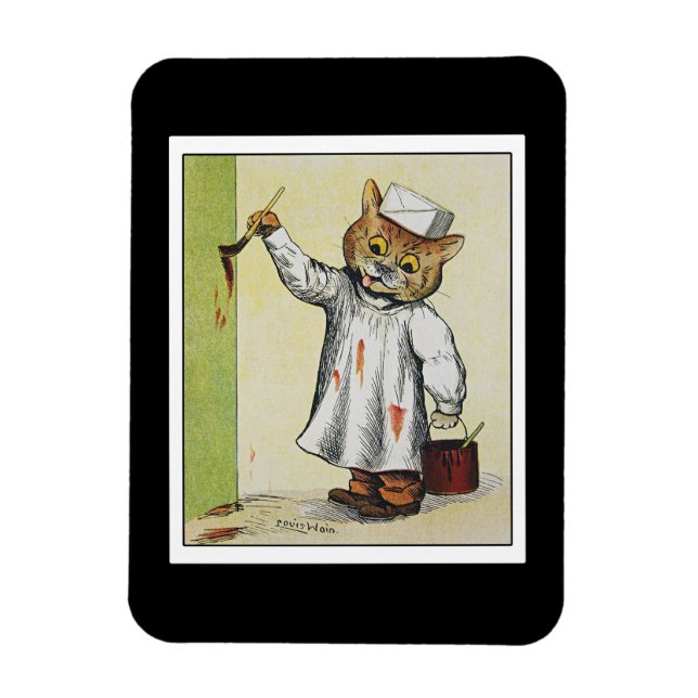 The Painter, illustrated by Louis Wain Magnet (Vertical)