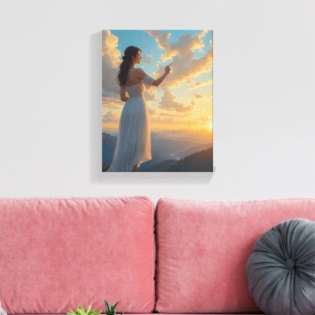 The Painter of Skies Canvas Print (Insitu(LivingRoom))