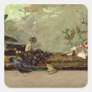 The Painter's Children in the Japanese Salon Square Sticker