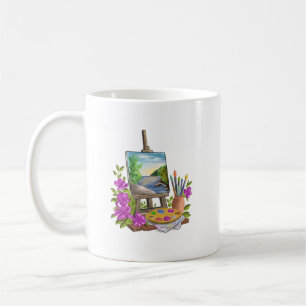 The painter's easel coffee mug