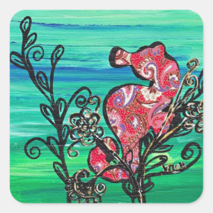 The Paisley Seahorse stickers