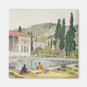 The Palace and Gardens of Ashref, Persia, plate 80 Magnet