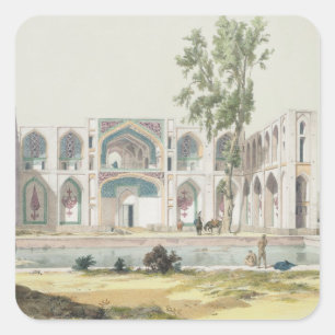 The Palace of Tchar-Bag at Isfahan, Persia, plate Square Sticker
