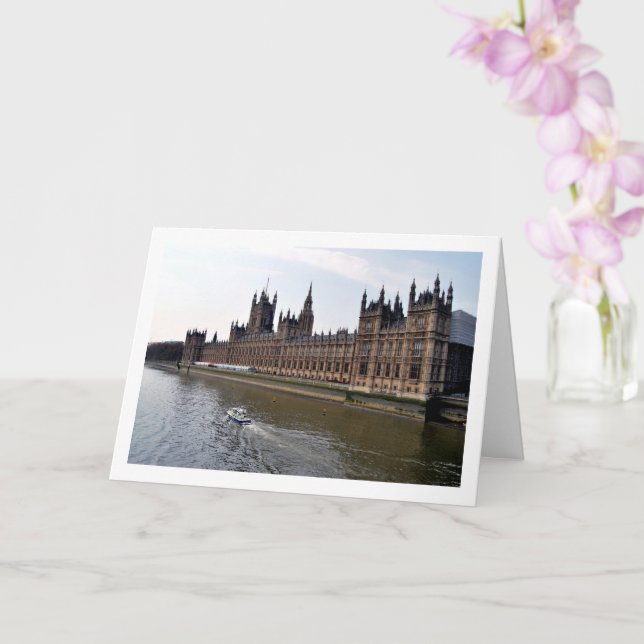 The Palace Of Westminster on the River Thames Card (Orchid)