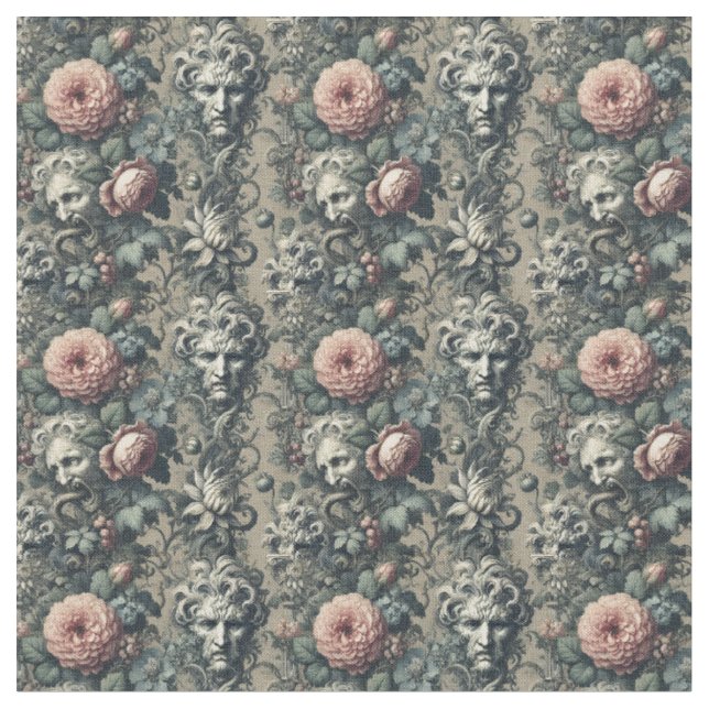 The Pale Purge – Gothic Dense Tile Fabric (Close Up)
