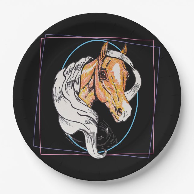The Palomino (black) Paper Plate (Front)