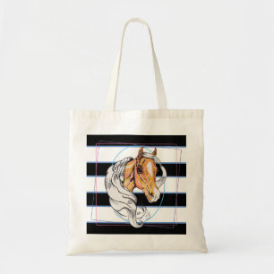 The Palomino (blue, black & white stripes) Tote Bag