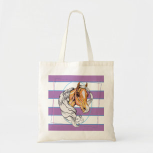 The Palomino (purple, blue & white stripes) Tote Bag