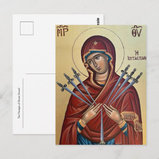 The Panagia of Seven Swords Orthodox Icon Postcard