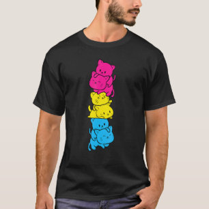 The Pansexual Flag Pride Cat Pile Lgbt Cute T-Shirt